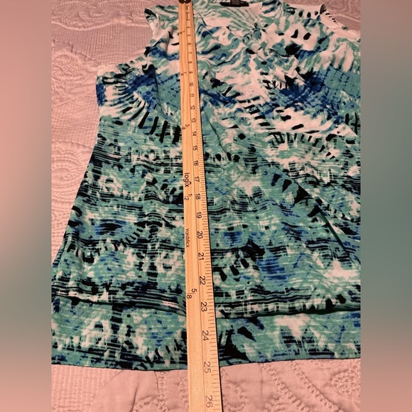 Alfani Sleeveless Blue Wrap Blouse - Picture 5 of 7